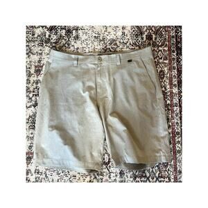 Travis Mathew Men's Golf Chino Shorts Lightweight Cotton Beige Size 38